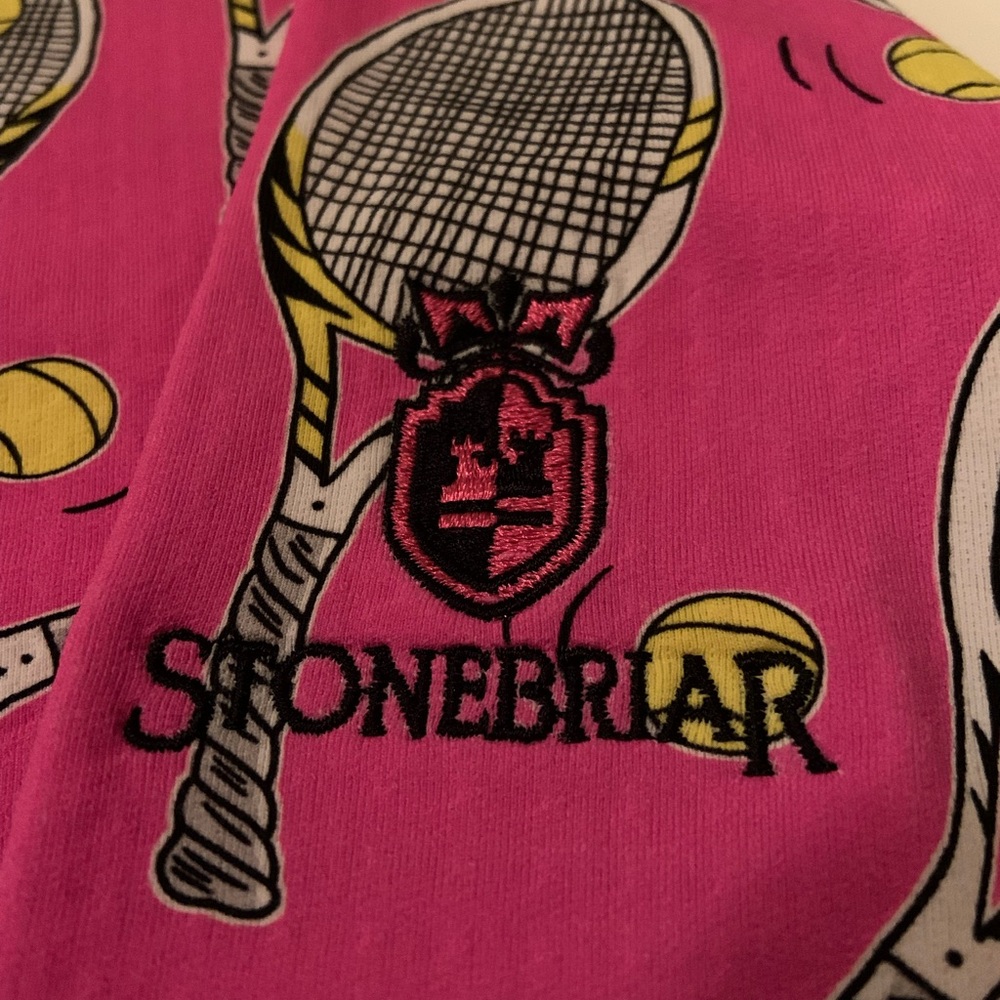 IBKUL Venus Hot Pink Tennis Racket Print Women's Top Size Medium Long Sleeved - Picture 4 of 10